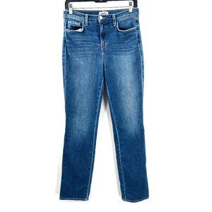 L'Agence Dean Cigarette Jeans in Sequoia blue stretch mid-rise classic 28